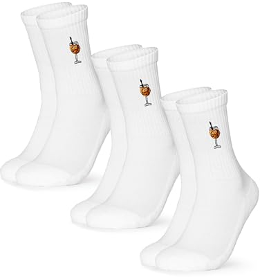 Occulto Damen & Herren Motiv Tennissocken 3er Pack (Modell: Robin), Statement Tennis Socken Sprizz 39-42