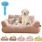Gienslru Calming Pet Sofa, Calming Dog Bed Fluffy Plush pet Sofa, Memory Foam Removable Washable Pet Sofa, for Medium Small Dogs ＆Cats (Beige, M)