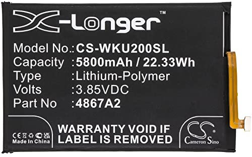 Cameron Sino Batterie de rechange pour Wiko Power U20, U30 PN : Wiko 4867A2 5800 mAh / 22,33 Wh