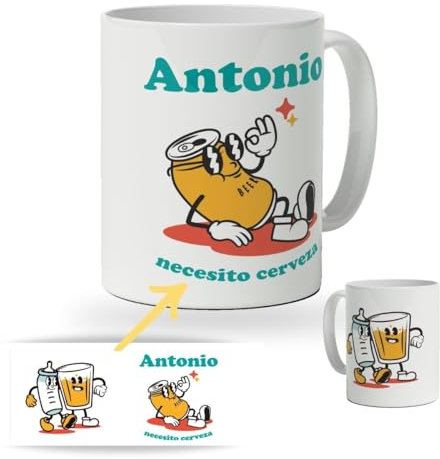 DEREGALOOS Taza de cerámica Personalizada para Padres. Taza Personalizada Regalo día del Padre. Regalo Original Personalizado para hombre. Tazas divertidas con frase (Cerveza y biberón)