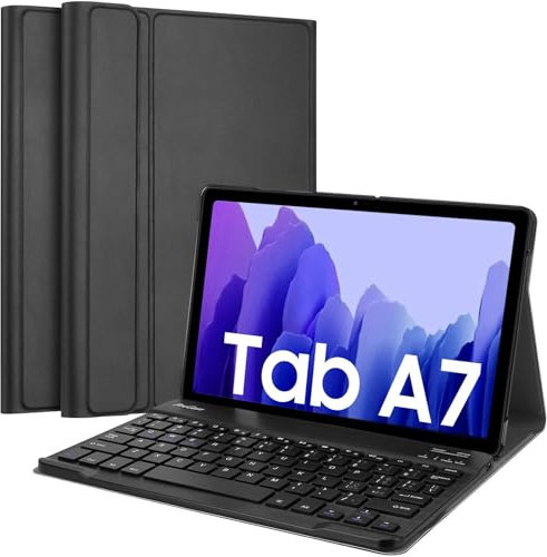 EYERIYO Schutzhülle mit Tastatur für Samsung Galaxy Tab A7 2020/2022, Slim Cover mit Stifthalter, abnehmbare magnetische kabellose Bluetooth-Tastatur, italienisches QWERTY-Tastaturlayout