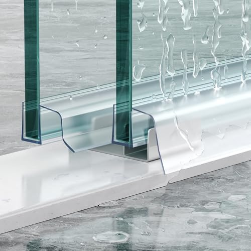 FCSOTSPS Sliding Shower Door Bottom Seal,2 PCS 3/8 x 36 | Sliding Shower Door Sweep for 3/8Inch Glass, Frameless Glass Door Seal Strip Stop Shower Leaks and Create a Water Barrier