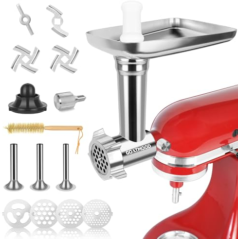 Accesorio para picar carne compatible con batidoras KitchenAid, molinillo de alimentos para accesorio de molinillo de carne, molinillo de carne, relleno de salchichas