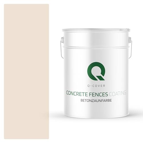 Q-COVER Betonzaunfarbe | 10L | Hellbeige | Silikon Farbe | Außen | Betonfarbe | Hydrophobe Farbe | Acrylat Dispersion | Betonzäune | Betonelemente
