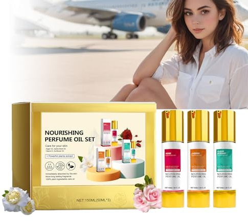 Clean Elegance Perfume Oil, Nourishing Perfume Oil, Pflegendes Parfümöl, Longer Lasting Pflegendes Parfümöle für Damen, Rose Jasmine Floral & Fresh Fragrance Sets, Non-Toxic (1pc)