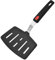 Silicone Slotted Turner Spatula,Egg Spatula,Silicone Fish Spatula Turner Wide Pancake Fish Slotted Spatulas for Cooking Flipping Pressing Fish Eggs Pancakes(Black,Size:10.63 x 5.98inch)