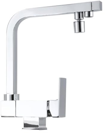 Grifo Cocina 3 Vias Osmosis Abatible Cromado Grifo Giratorio 360° Latón 3 en 1 Grifo de Cocina-Cromo