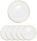 Trimming Shop 13-inch Elegant Clear Charger Plates with Gold Rim, Acrylic Chargers for Weddings, Parties, & Event Décor, Decorative Clear Plates with Gold Edge for Home & Dining, Pack of 6