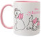 Widdop and Co. - Disney Les Aristochats – Tasse en grès émaillé rose/blanc avec icônes et méchants – Produit sous licence officielle Disney (325 ml).