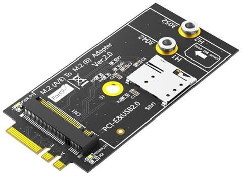 Osmond M.2 Key B auf A+E Adapter mit Nano-SIM-Kartensteckplatz für 3G/4G/5G-
