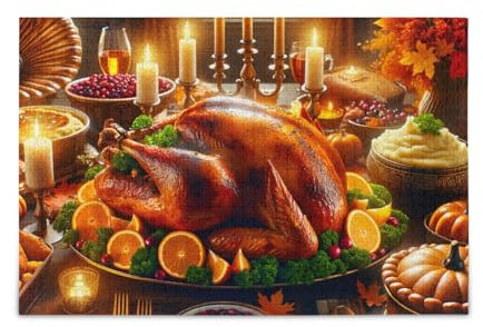 1000 Teile Puzzle Thanksgiving Dinner Warm Puzzle Spiel Home Wall Artwork Lustiges Puzzle für Erwachsene Kinder