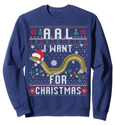 Aal I Want for Christmas I Angler Ugly Christmas Sweater Sweatshirt