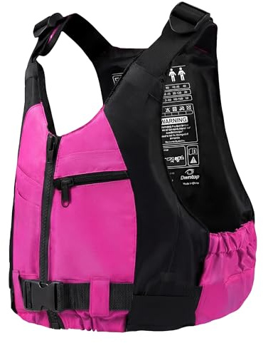 Owntop Buoyancy Aids Adults, Adjustable Buoyancy Jacket Unisex, Swim Vest with Pockets and Crotch Strap for Paddleboarding Kayaking Fishing Watersports - Pink M/L