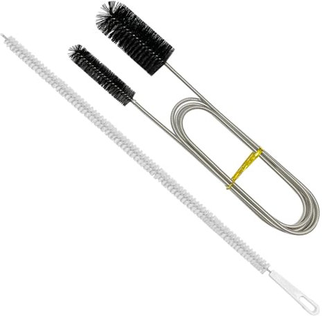 REEKNOKOL Drain Unblocker Tools, 2Pcs Sink Unblocker Tool Flexible Drain Cleaner Tool 155cm/61in Drain Brush 45cm/ 17.8in Drain Snake Unblocker for Kitchen Bathroom Shower Plug Hole