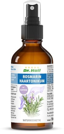 Dr. Hall Rosmarin Haartonikum mit Koffein, Pflegendes Tonikum zur Stärkung von Kopfhaut und Haar, Naturkosmetik, 100 ml