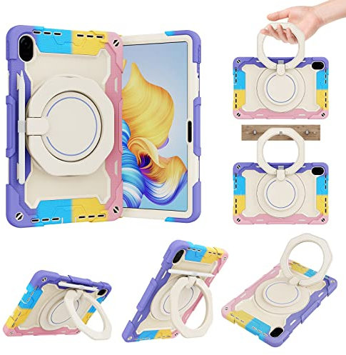 Custodie per tablet Custodia Compatible with bambini Compatible with Huawei Honor Tablet 8 (12 ), custodia con supporto girevole a 360 ° Custodia tre in uno infrangibile, a prova di caduta, tracolla