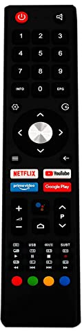 Beyution GCBLTV02ADBBT Télécommande universelle de rechange pour TV CHIQ/SANSUI/OK L32G7L L32H7C L40H7C U43H7C U50H7C U55H7C L40G7L CHIQ U65H7A U55H7A U58H7A U43H7A U500A H7A avec voix Fonction :