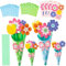 Bastelblumen, 24 Set Papierblumen für Handwerkspaß DIY Papier Blumenstrauß Kit Muttertag Handwerk für Frauen Mama