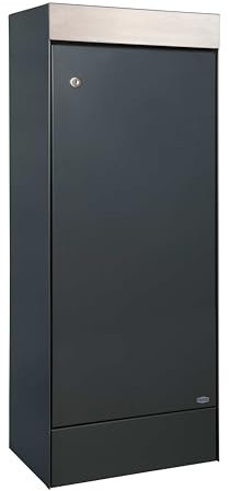 Renz Cliff Paketkasten, Sicherer Paketbriefkasten in Anthrazitgrau (RAL 7016), Grau, Modern & Wetterfest, für kontaktlose Zustellung 680501