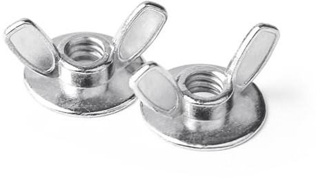 Aiwaiufu 1/4-20 Wing Nuts with Washers Base – Zinc Plated Butterfly Nuts for Fastening, Hand Twist Secure Lock Parts for Hurricane Shutters, Furniture, DIY and Mechanical Assembly (50)