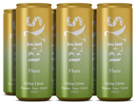 SYFA FLARE Caffeine Free, Natural Nootropic Drink, Mood Lifting, Social Confidence Booster, 250ml per bottle. (250 ml (Pack of 12), Crisp Lime)