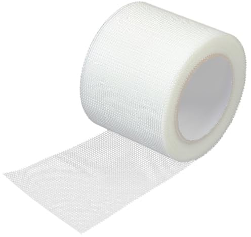 Xyvor Tissu en Fibre de Verre Rouleau, Bande Auto-Adhésive en Fibre de Verre, Bande Placo, pour le Remplissage des Fissures et la Réparation de Cloison Sèche(10 cm x 30 m)