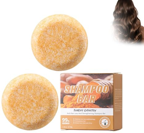 64g*2 Stück Ingwer Pflanze Shampoo Seife, Turmeric Soap Seifen Kurkuma, Anti-Haarausfall Ingwer Shampoos Bar, Traditionelles Rezept, Fördert Das Haarwachstum Und Macht Das Haar Glatt