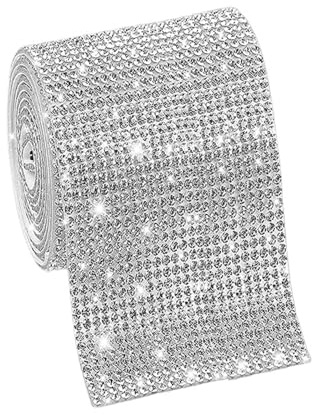 Ruban auto-adhésif en strass, Autocollant en cristal ruban de diamant, strass for l'artisanat d'art, décoration téléphone voiture for événement, bricolage(5cm)