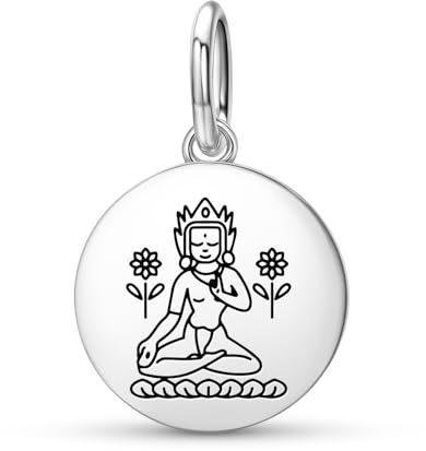 Buddhistische Götter Sita Tara, Totem-Symbol, baumelnder Charm-Perle, 925er Sterlingsilber, spirituelles Emblem, kompatibel mit Pandora-Charm-Armbändern
