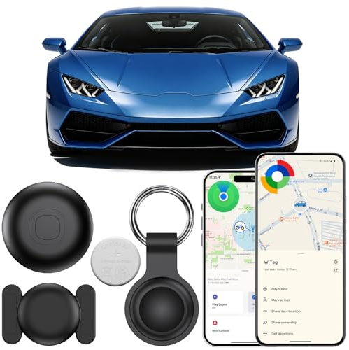 CMINGKEJI GPS Tracker für Auto,Magnetischer GPS Tracker ohne ABO,Fahrzeuge Echtzeit Tracker Kompatibel mit iOS und Android,Langlebige Batterie, IP68 Wasserdicht,Versteckter Tracker für Auto (Schwarz)