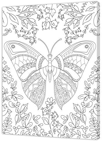 Pintcolor 7160.0 Keilrahmen mit Leinwand Bedruckt zum Ausmalen, Tannenholz/Baumwolle, Weiß/Schwarz, 40 x 50 x 3.5 cm