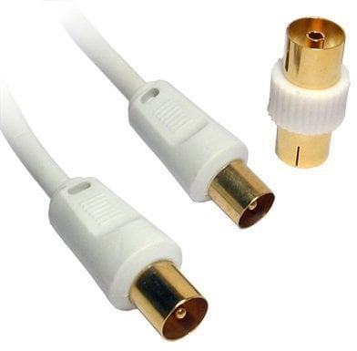 SSL Satellites - 1,2.3,4,5,10,15,20 Metre Male to Male RF TV Aerial Lead Cable Coaxial Extension Female Digital with Coupler (10 Meter)