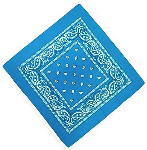 Unbekannt Bandana Kopftuch Halstuch Nickituch Biker Tuch Motorad Tuch verschied. Farben Paisley Muster, Türkis, ...