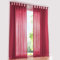 HongYa 1er-Pack Schlaufenschal Uni Gardine Transparenter Voile Vorhang H/B 145/140 cm Rot