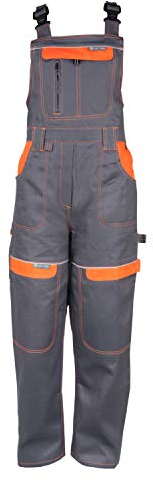KG Sicherheitslatzhose für Frauen in GRAU - Latzhose Arbeitshose Damen Mädchen Schutzhose Arbeitslatzhose Kombihose (56)