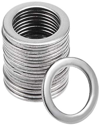 sourcing map 20 Pcs 12mm x 8.5mm x 0,8mm Rondelle Plate en Acier Inoxydable 304 pour Boulon à Vis