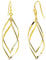 925 Sterling Silver 14K Gold Plated Double Twisted Drop Dangle Earrings for Women and Teens | Classic Linear Marquise Loops Earring