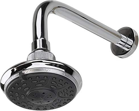 Sanixa GO12RR Kopfbrause mit massivem Wandarm 3 Funktionen Duscharm Brausekopf Duschkopf Wandausleger (20 cm Wandarm)