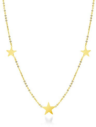 555Jewelry Stainless Steel Dainty Tri Star Necklace Pendant for Women & Ladies, Stainless Steel, No Gemstone