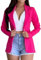 ORANDESIGNE Femme Blazer Élégant Manches Longues Slim Fit OL Bureau Affaire Casual Veste De Costume Devant Ouvert Manteau Cardigan Jacket Blouson A Rose Rouge 40