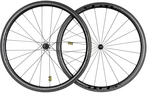 ELITEWHEELS Carbon Radsatz 700C Felgenbremsräder Rennrad 38 mm Tiefe 27 mm Breite schlauchloser kompatibler Drahtreifen