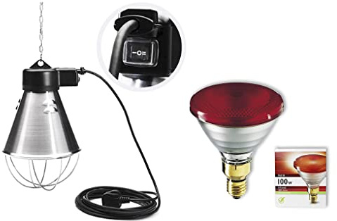 Zootec Heizlampe Welpen mit Infrarotstrahlen, 100 W, energiesparend, 1 Stück