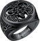 FaithHeart personalisierter Retro Sigelring Damen Herren Keltischer Knot Siegelring Irischer Triquetra Accessoires Partnerring Freundschaftsring mit Geschenkebox für Valentinstag Geburtstag