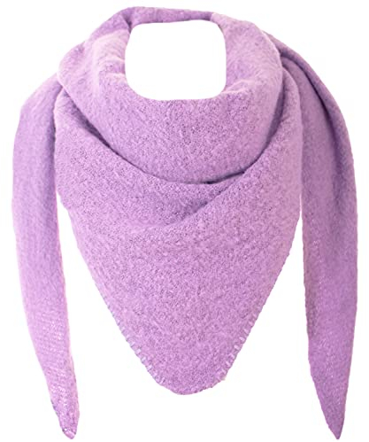 FASHION YOU WANT XXL Schal flauschig schal-tuch damen dicker dreieckstuch groß Wolle UNI Farben kuschelig (lila)