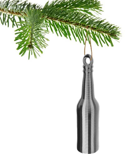 Bierflasche, Weihnachtskugel, Dekoration für Weihnachten, Weihnachten (Silber)