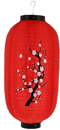 Traditionelle japanische Laterne Seide Lampenschirm: Sushi Bar Laterne Kirschblüten Laterne orientalisch asiatisch Stil wasserdicht für Zuhause Restaurant Hof rot