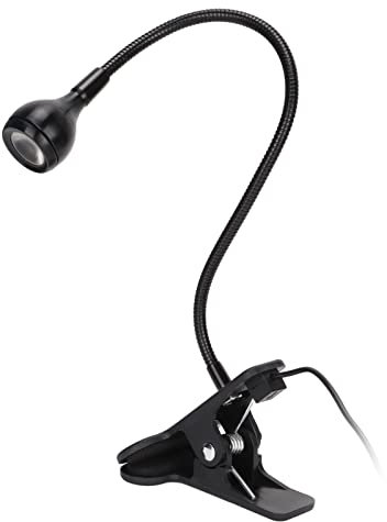 ASHATA UV Glue Curing Lamp USB 3W 5V 395nm UV LED Black Light with Gooseneck, Clamp and Switch, Ultraviolet Blacklight for UV Gel Nail, Phone Repairing, USB Powered