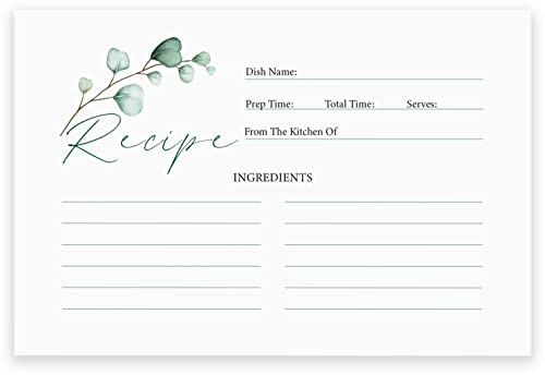 Premium Recipe Cards - Double Sided, 4x6 Inches Thick - Set of 50 Blank Cards - Ideal for Special Occasions
