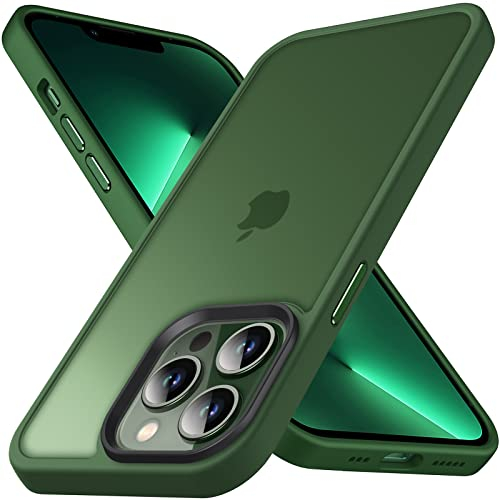 Anqrp Designed for iPhone 13 Pro Case, [Military Shockproof] Super Soft Silicone Slim Translucent Matte Protective Phone Cover, Compatible with iPhone 13 Pro 6.1, Green