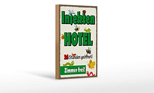FEMER Holzschild Hinweis 12x18cm Insektenhotel Zimmer frei